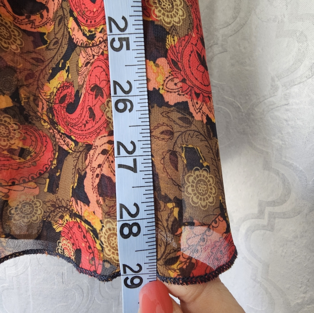 Jill Skirt by LuLaRoe - Red and Orange A-Line Midi NWOT